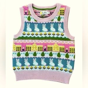 Mini Boden Knitted Wool Blend Sweater Vest, Vintage Pink, Size 3-4y